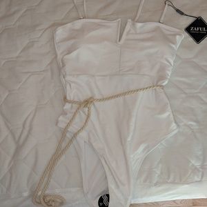 White one piece swim suit